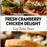 Delicious cranberry chicken salad sandwiches topped with almonds and fresh greens for a low carb meal.